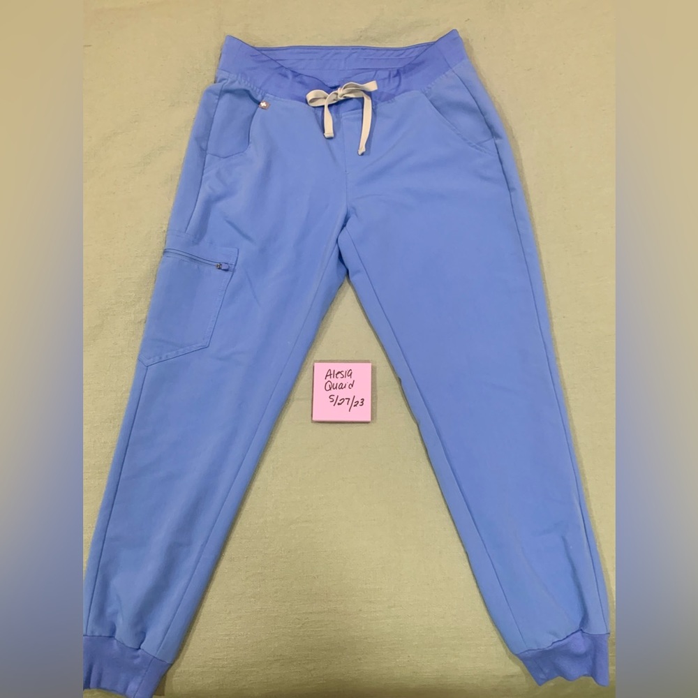 FIGS ceil blue Zamora jogger scrub pants small petite